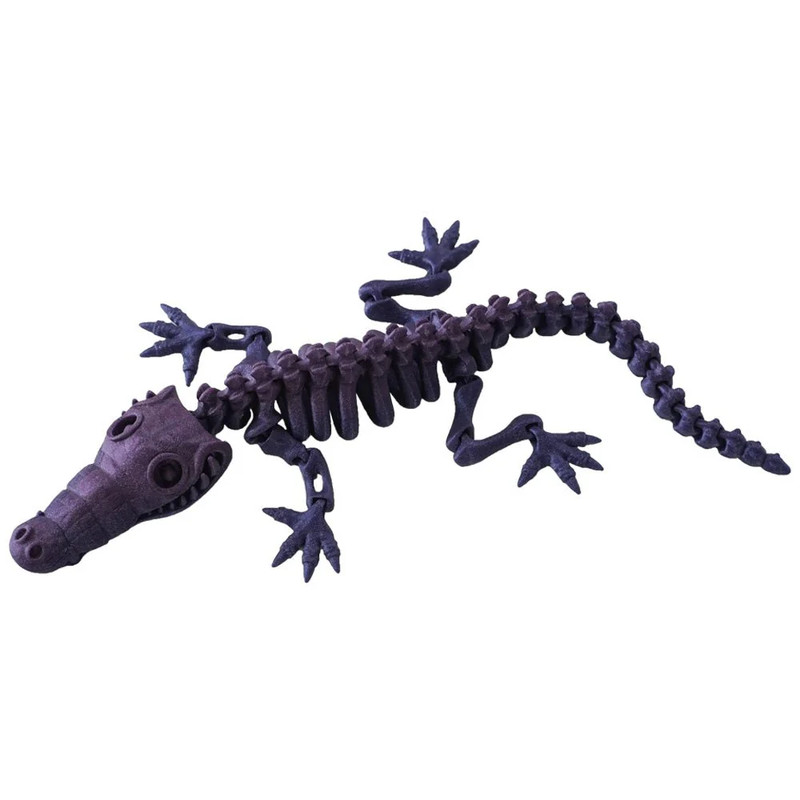 3D Station 3D Printed Crocodile Skeleton - Purple - مجسم ثلاثي الأبعاد